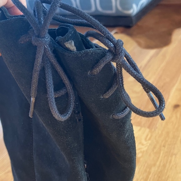 UGG Black Suede Wedges High Boots - Picture 4 of 8